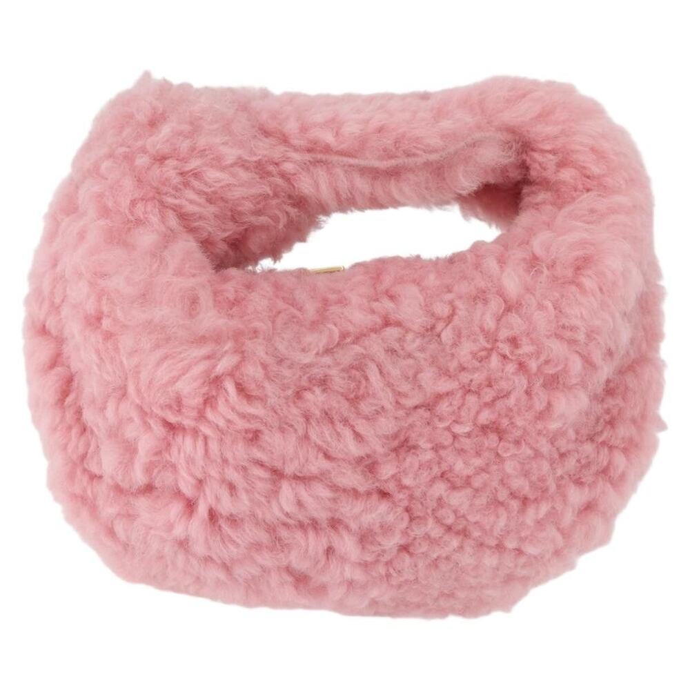 Bottega Veneta Shearling Mini The Jodie Hobo Bag Pink